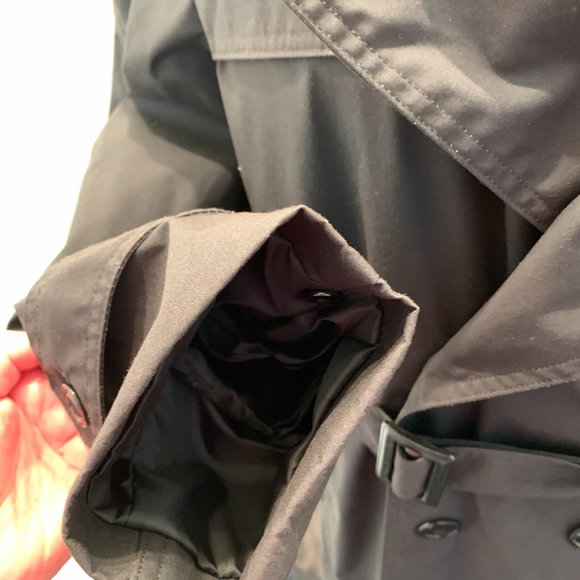 DS CP Garrison Collection men's black trench coat size 40R zip out lining - Picture 5 of 16